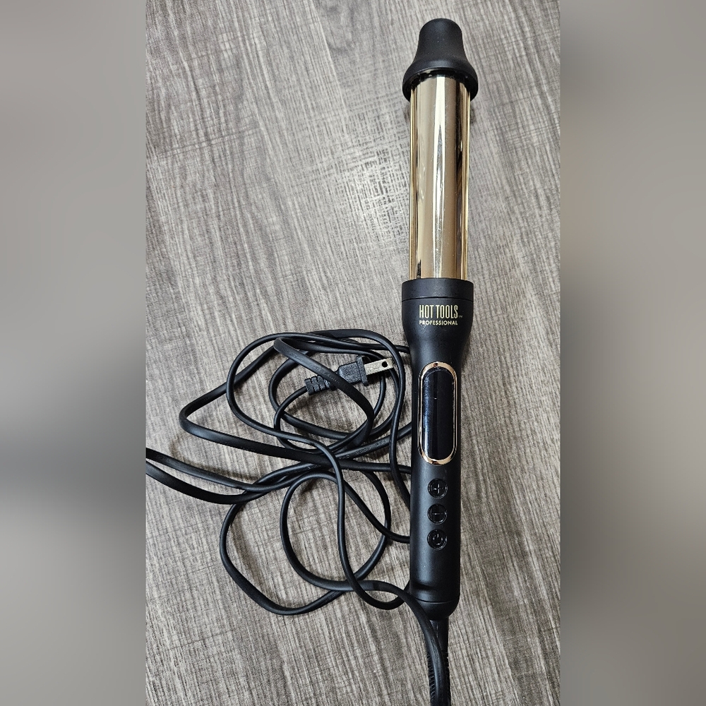 Hot Tools Pro Artist 24K Gold 2 in 1 Curling Wand, 1-1 ½”